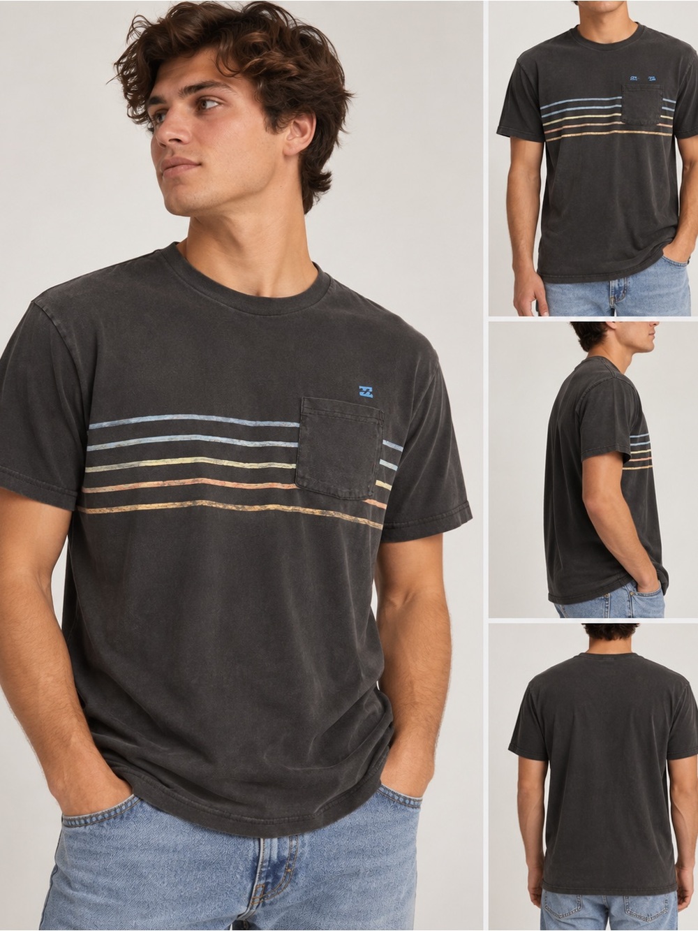 Billabong Men’s XXL T-Shirt Bundle 2 Graphic Surf Skate Tees